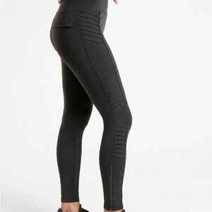 Athleta Delancey Moto Tights 28” - Black - Size: L